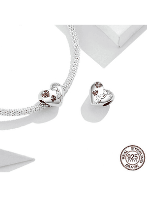 Charm Embarazada en Corazon Plata 925