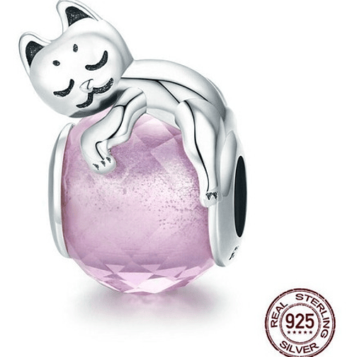 Charm Gato Durmiendo Plata 925 1