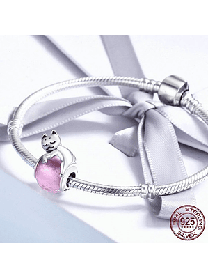 Charm Gato Durmiendo Plata 925