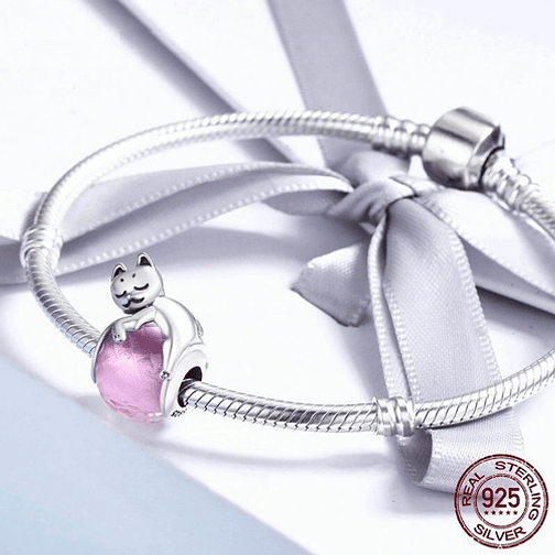 Charm Gato Durmiendo Plata 925 2