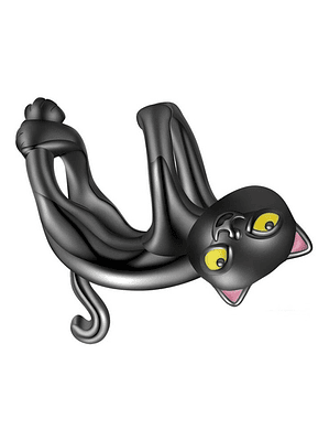 Charm Gatito Negro Plata 925