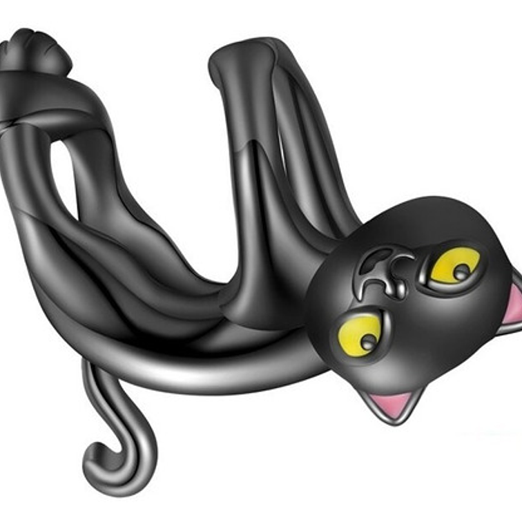 Charm Gatito Negro Plata 925 1