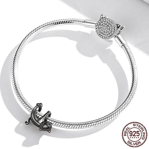 Charm Gatito Negro Plata 925 2