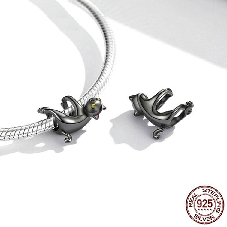 Charm Gatito Negro Plata 925 3