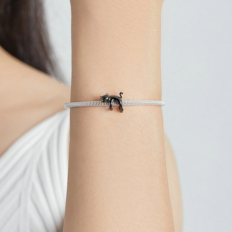 Charm Gatito Negro Plata 925 4