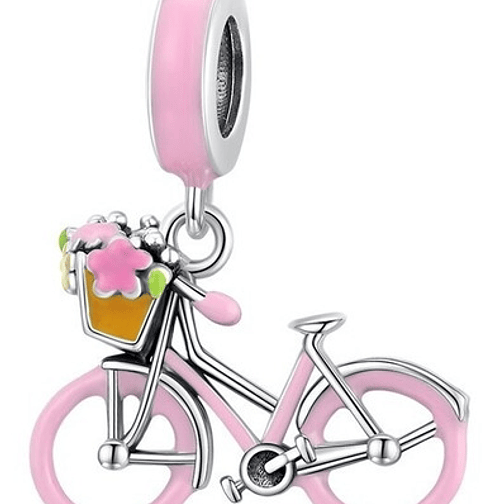 Charm Bicicleta Rosada Plata 925 1