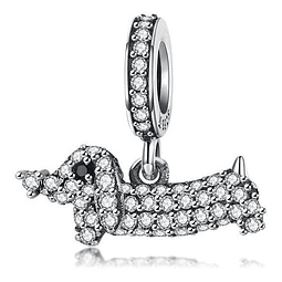 Charm Dachshund Salchicha Plata 925