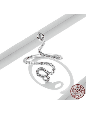 Anillo Serpiente Larga Plata 925