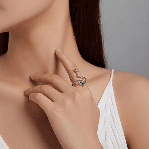 Anillo Serpiente Larga Plata 925 4