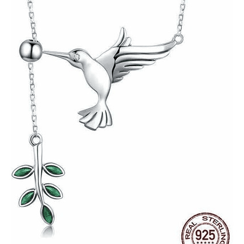 Collar Colibri Picaflor Plata 925 1