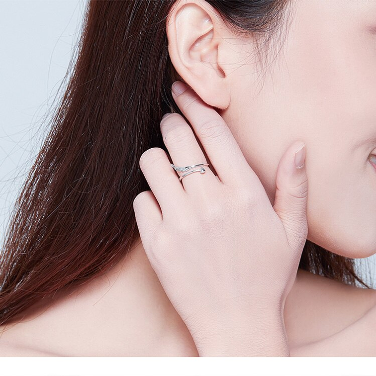 Anillo Corazón Y Ala De Ángel Plata 925 4