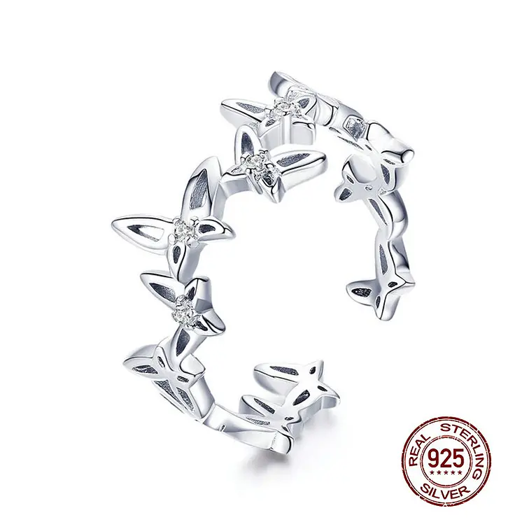 Anillo 12 Mariposas Plata 925 1