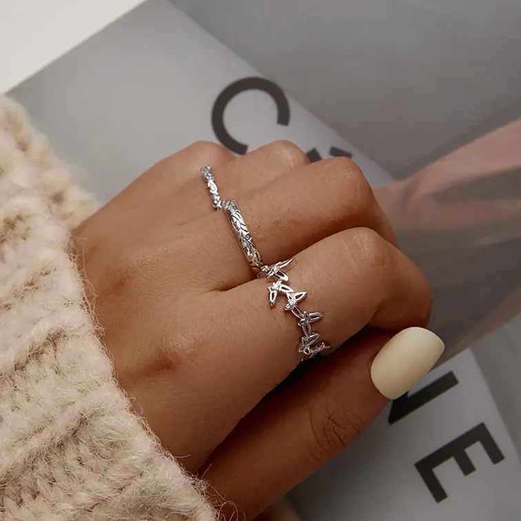 Anillo 12 Mariposas Plata 925 3