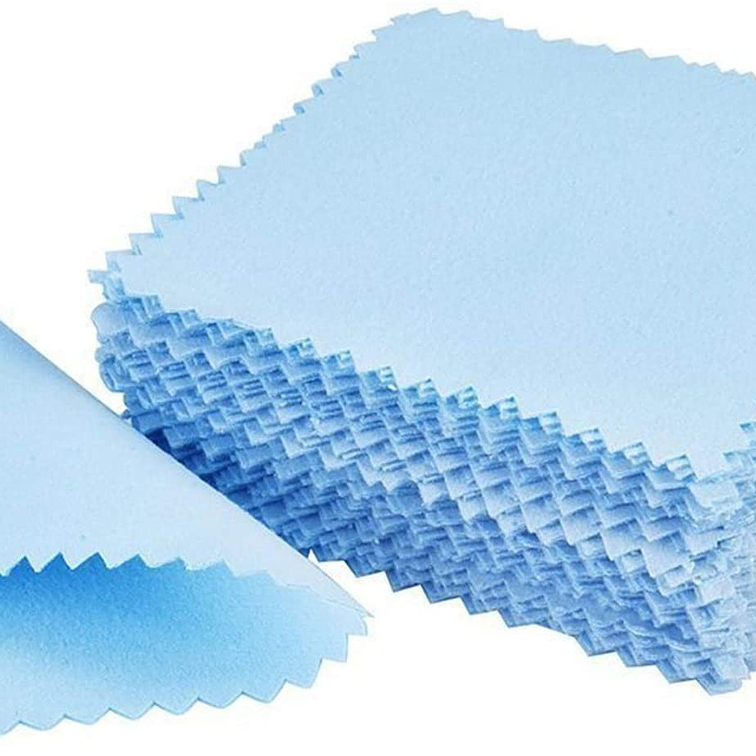 25 Paños Celeste Para Pulir O Limpiar Joyas Plata Y Oro 1