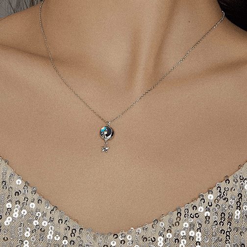 Collar Gato En Luna Plata 925 3