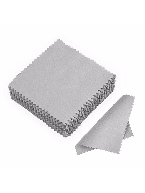 10 Paños Gris Para Pulir O Limpiar Joyas Plata Y Oro