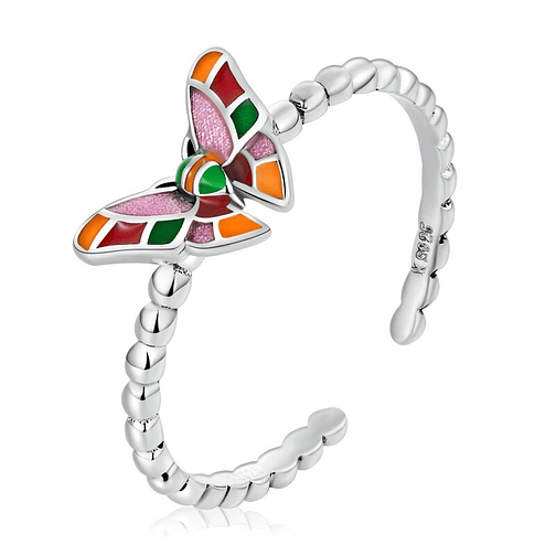 Anillo Mariposa De Colores Plata 925 1