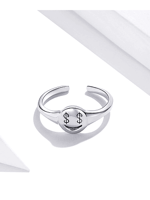 Anillo Cara Sonriente Plata 925