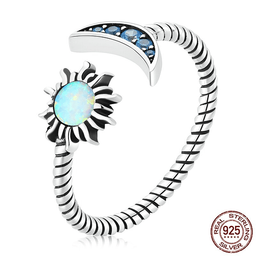 Anillo Luna Y Sol Plata 925 1