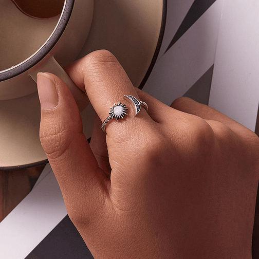 Anillo Luna Y Sol Plata 925 3