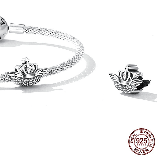 Charm Corona Con Alas Plata 925 2