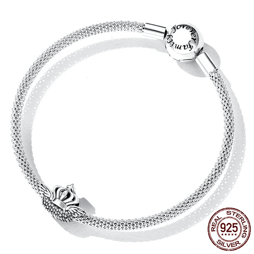 Charm Corona Con Alas Plata 925 3