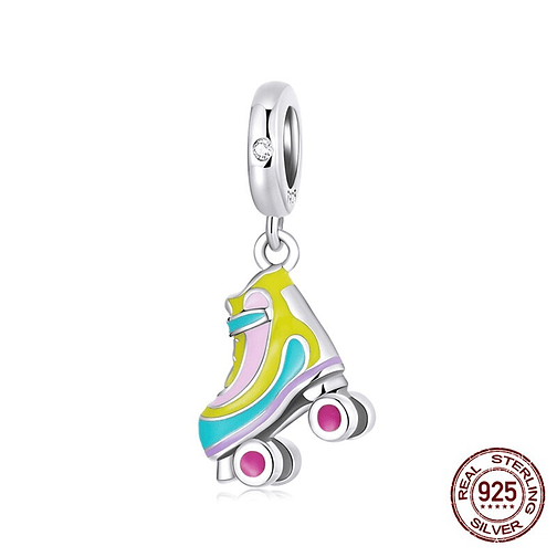 Charm Patín De Colores Plata 925 1
