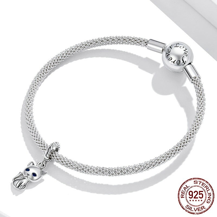 Charm Gato Colgante Plata 925 3
