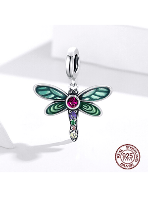 Charm Libélula Brillante Plata 925