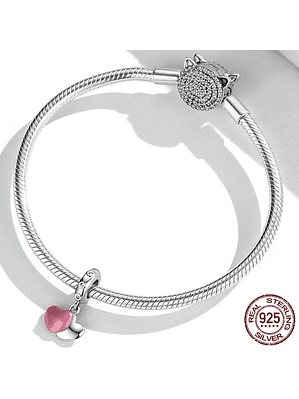 Charm Corazón Doble Plata 925