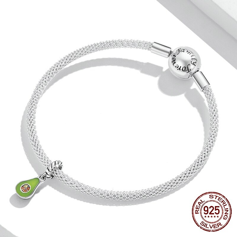 Charm Palta Aguacate Colgante Plata 925 2