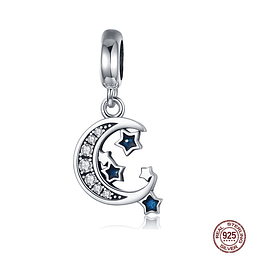 Charm Luna Y Estrellas Plata 925