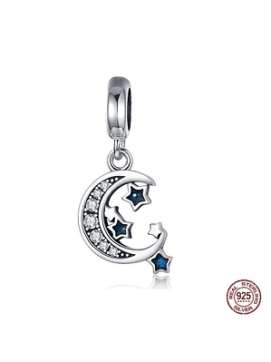 Charm Luna Y Estrellas Plata 925