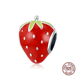 Charm Frutilla Fresa Plata 925