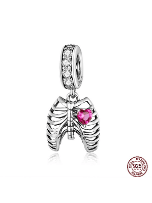 Charm Corazon Expuesto Plata 925