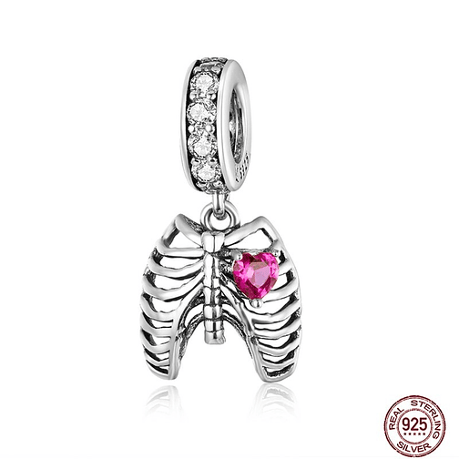 Charm Corazon Expuesto Plata 925 1