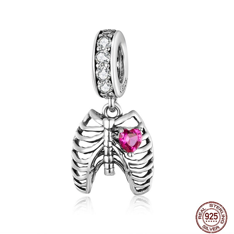 Charm Corazon Expuesto Plata 925 1
