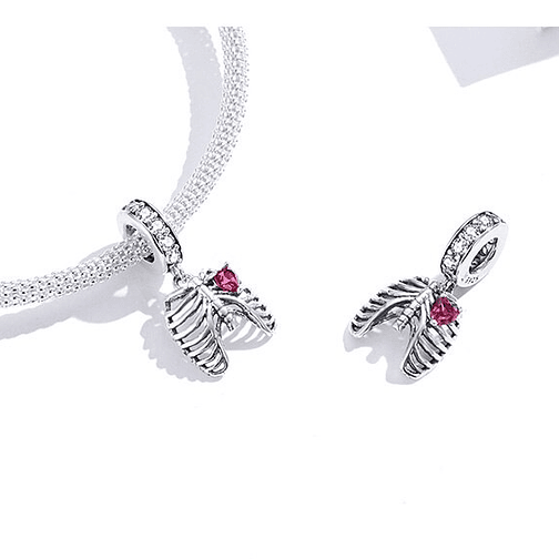 Charm Corazon Expuesto Plata 925 3