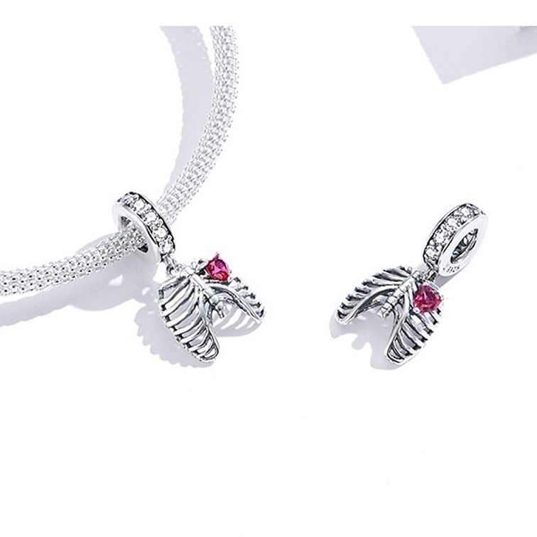 Charm Corazon Expuesto Plata 925 3