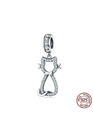 Charm Gato Silueta Plata 925