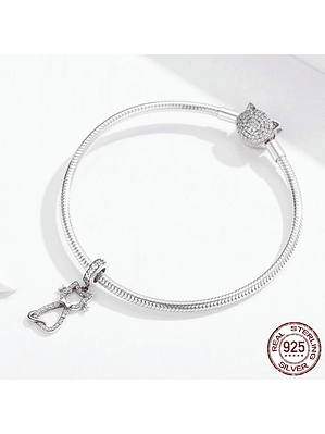 Charm Gato Silueta Plata 925