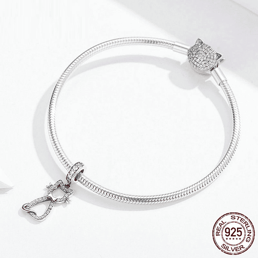 Charm Gato Silueta Plata 925 2