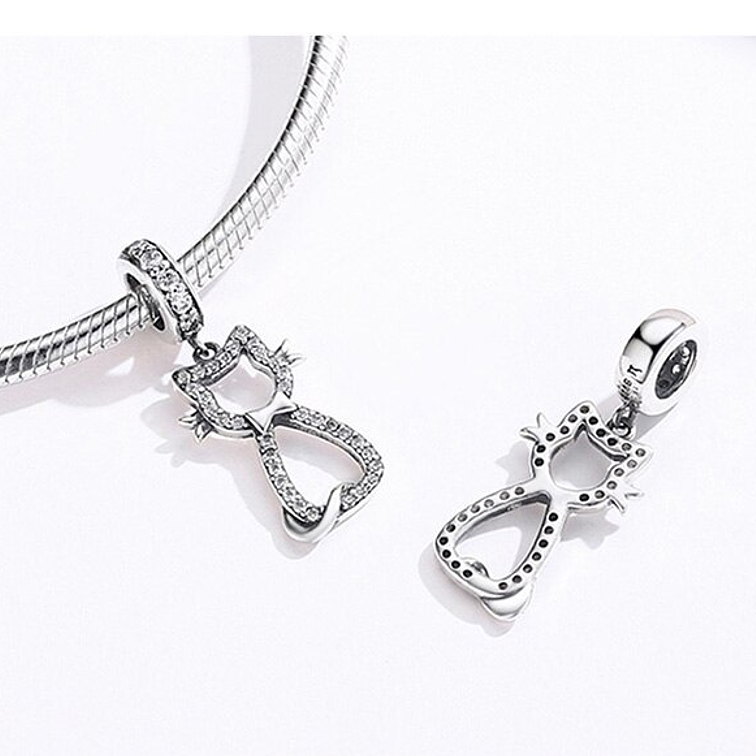 Charm Gato Silueta Plata 925 3