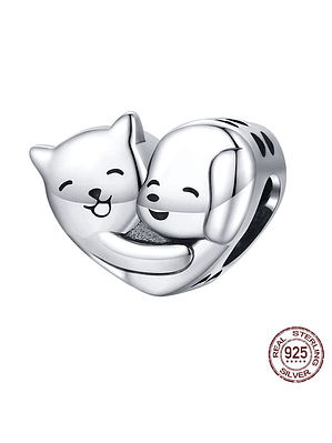 Charm Corazon Mascota Plata 925