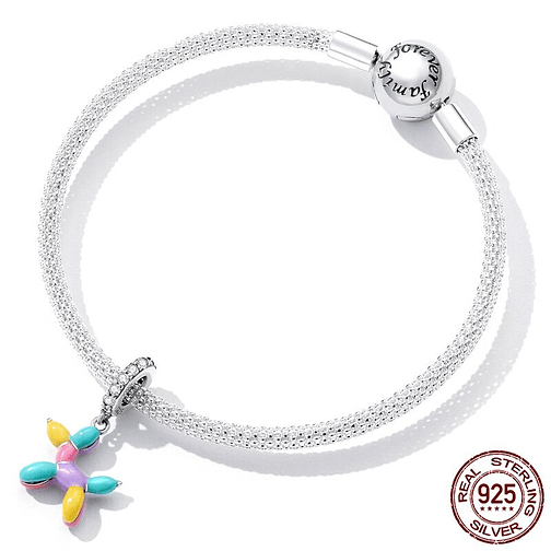 Charm Globo De Perrito Plata 925 3