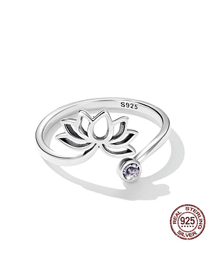 Anillo Flor De Loto Plata 925