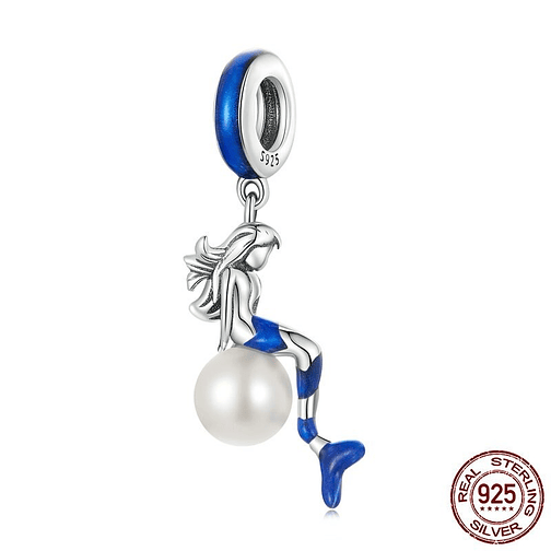 Charm Sirena Azul Plata 925 1