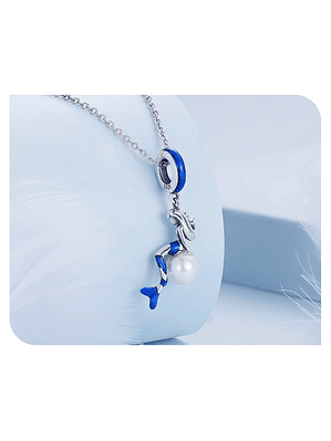 Charm Sirena Azul Plata 925