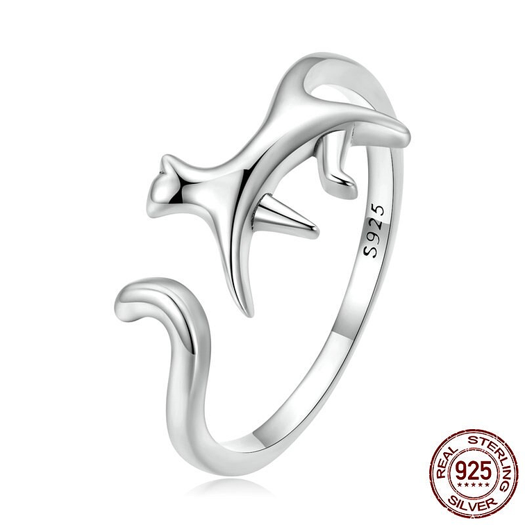 Anillo Gato Caminando Plata 925 1