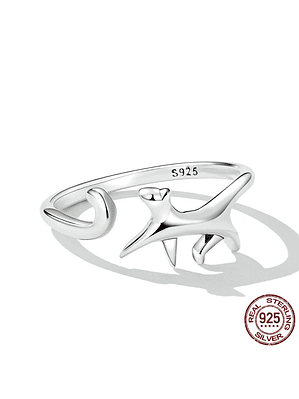 Anillo Gato Caminando Plata 925
